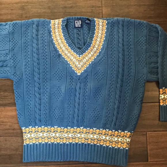 Blue & Yellow Chunky Knit Sweater - Picture 3 of 6